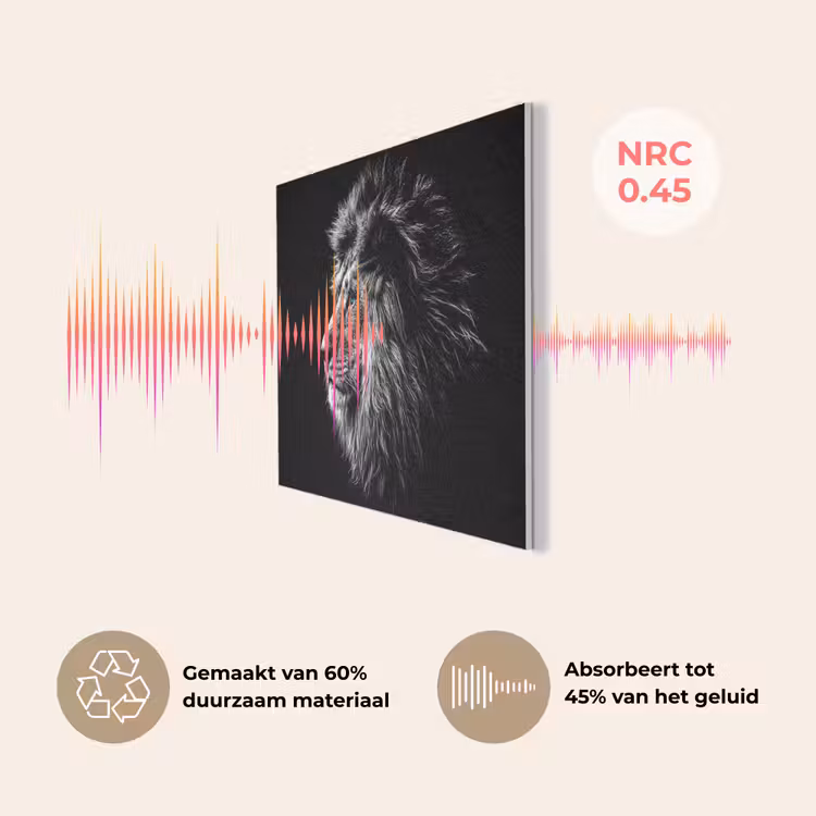 Zwart Wit - Leeuw - Kop - Dieren PET vilt klein -USP_NL