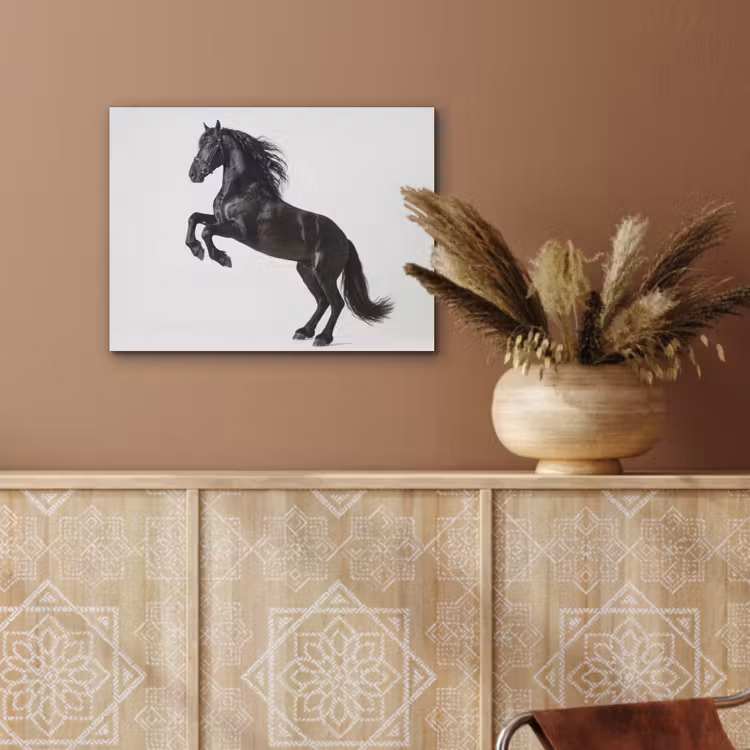 Zwart - Paard - Portret PET vilt klein -sfeer4