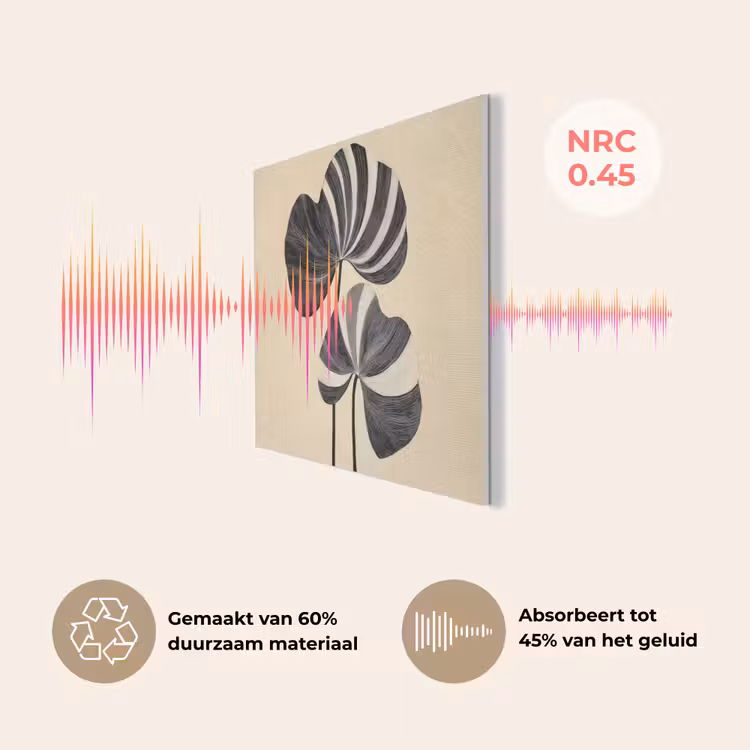 Zwart - Bladeren - Strepen - Minimalistisch PET vilt klein -USP_NL