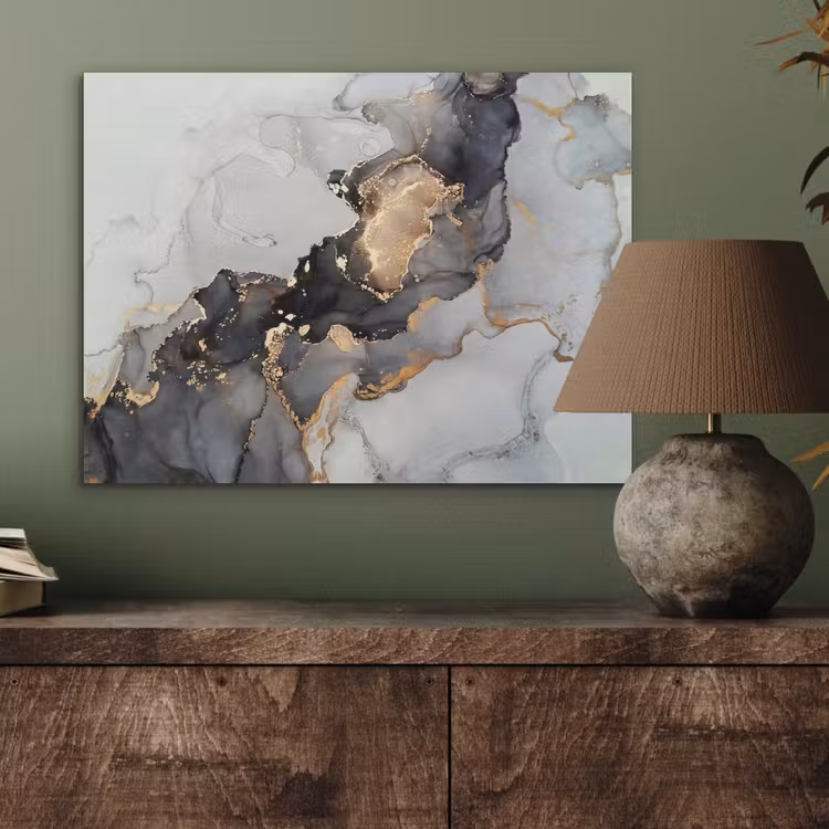 Zwart - Marmer - Luxe - Goud PET vilt klein -sfeer2