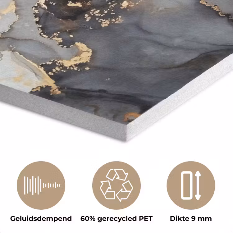 Zwart - Marmer - Luxe - Goud PET vilt klein -closeup_NL