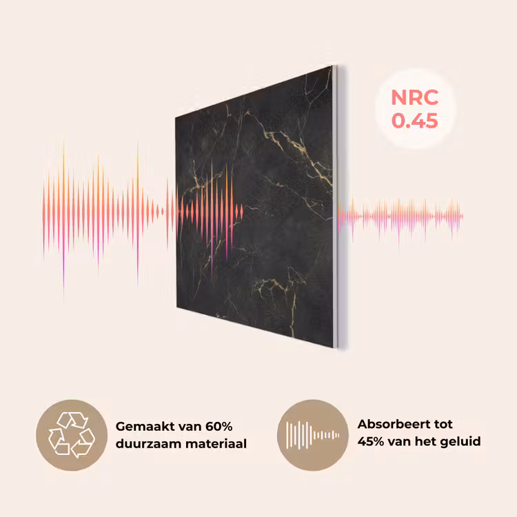 Zwart marmer - Gouden aders - Klassiek PET vilt klein -USP_NL
