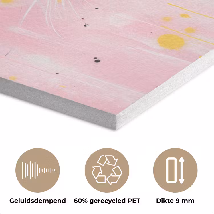 Zwart - Panter - Roze - Abstract PET vilt klein -closeup_NL