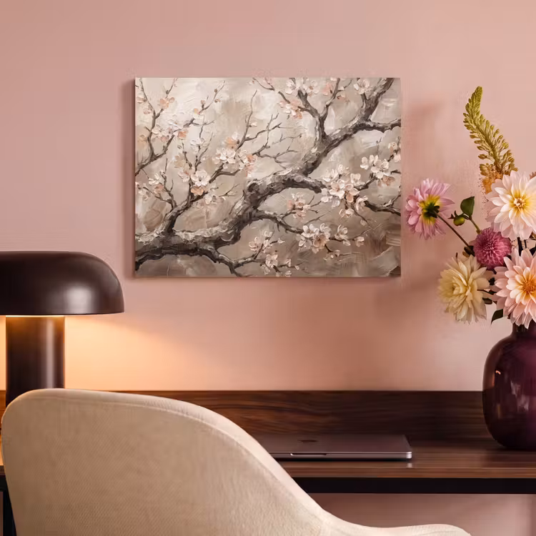 Bloesem - Takken - Schilderij - Beige - Serene PET vilt klein -sfeer3