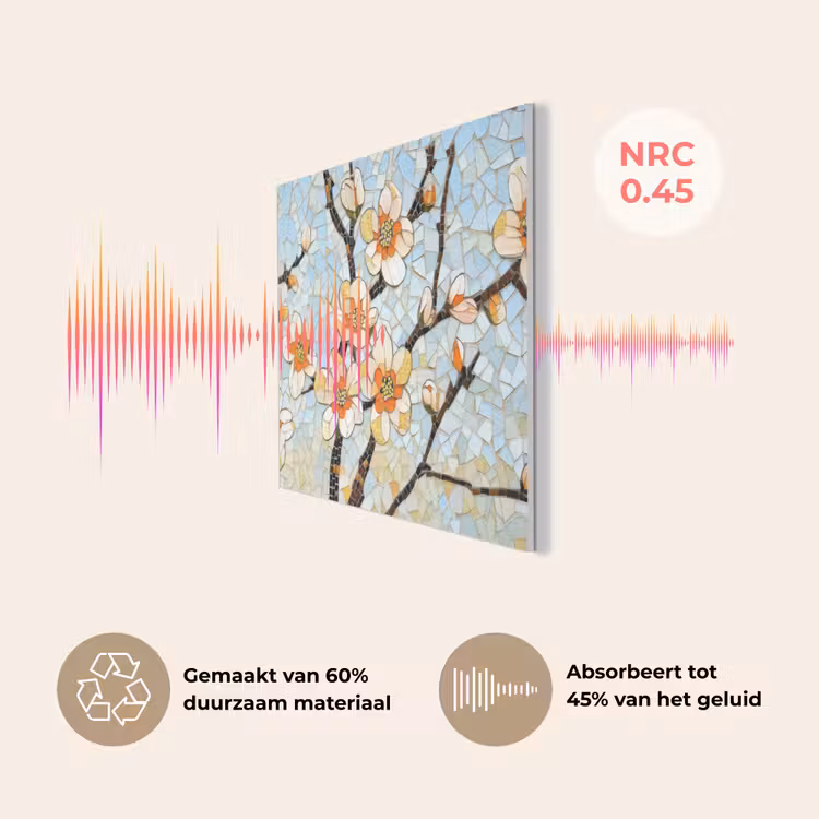 Bloesems - Wit - Mozaïek - Tak PET vilt klein -USP_NL