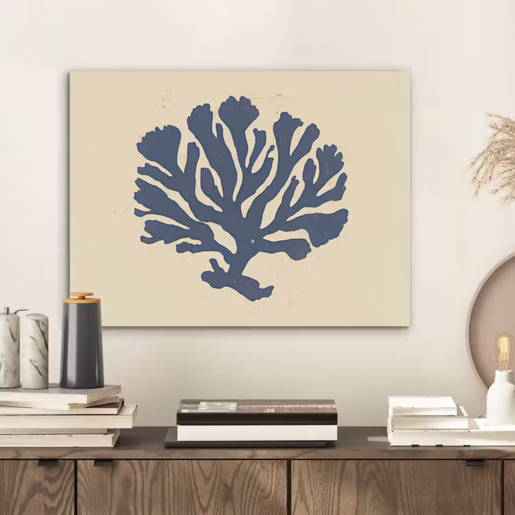 Blauw koraal - Vertakkingen - Beige PET vilt klein -sfeer1