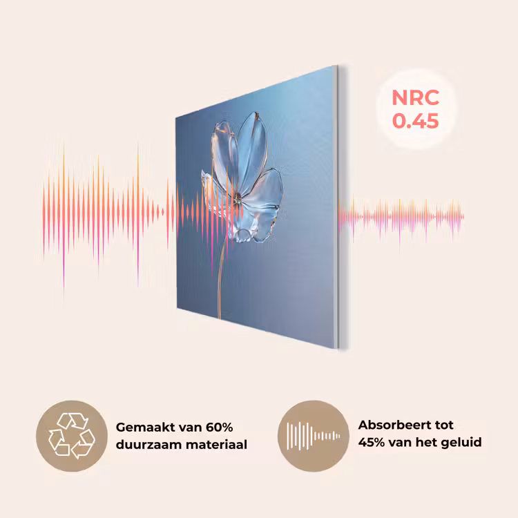 Blauw - Bloem - Glazen - Sierlijk PET vilt klein -USP_NL