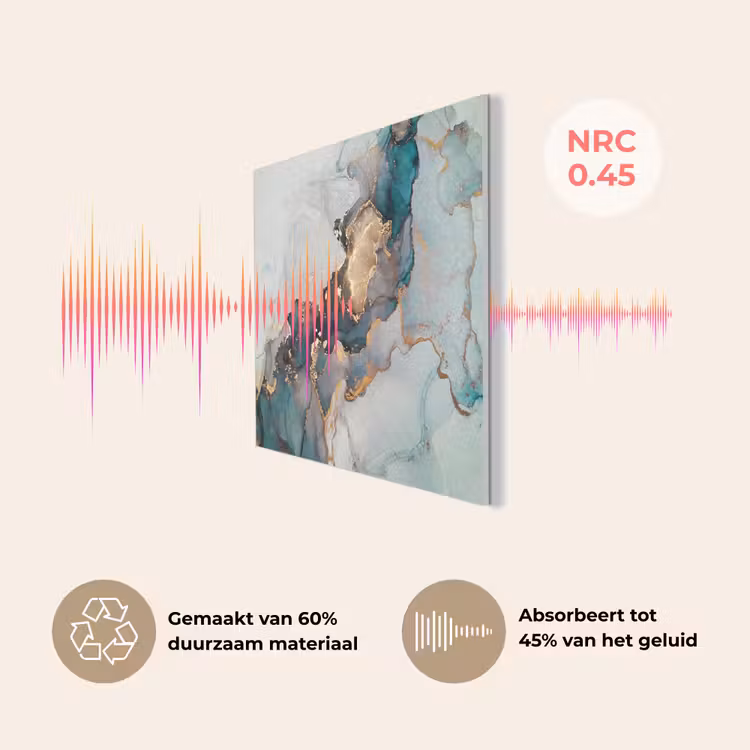 Blauw - Marmer - Goud PET vilt klein -USP_NL