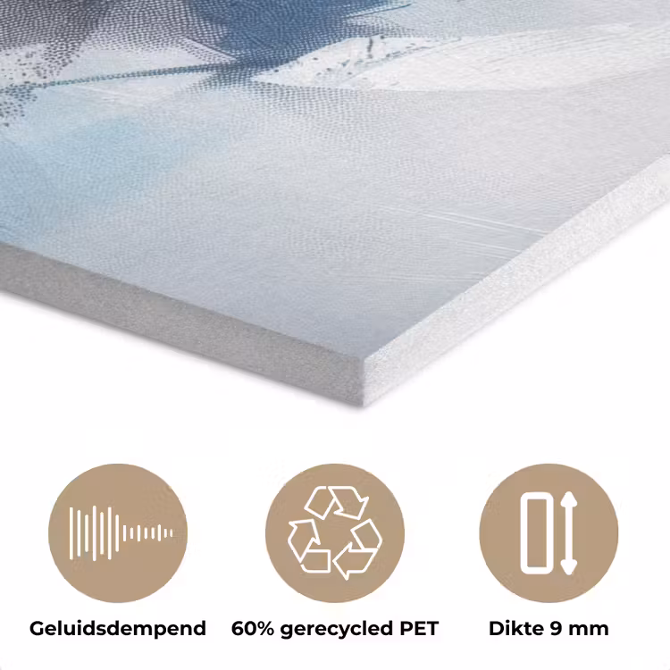 Blauw - Modern - Marmer - Abstract - Goud PET vilt klein -closeup_NL