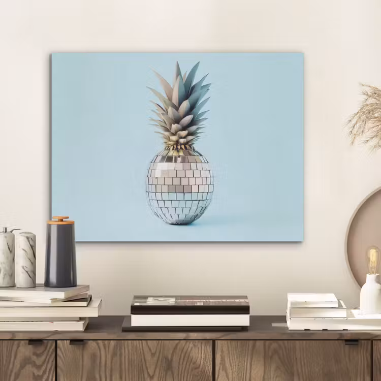 Blauw - Ananas - Disco - Discobal PET vilt klein -sfeer1