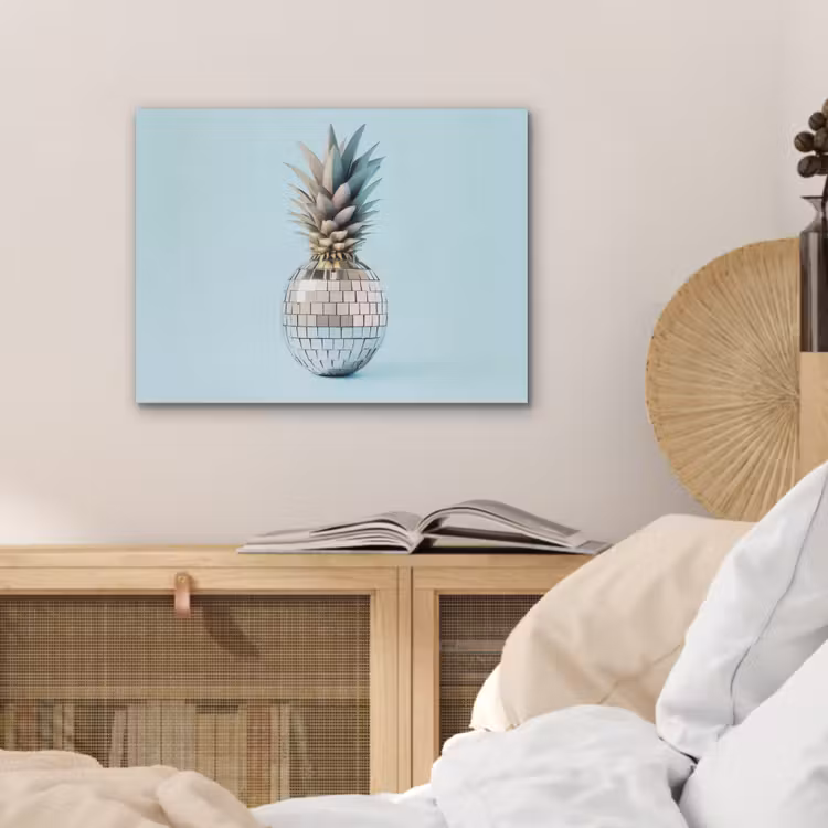 Blauw - Ananas - Disco - Discobal PET vilt klein -sfeer3
