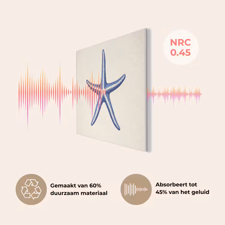 Blauwe zeester - Minimalistisch - Beige PET vilt klein -USP_NL