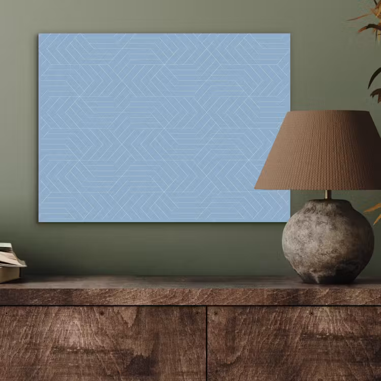 Blauw - Wit - Lijnen - Patroon PET vilt klein 837 -sfeer2