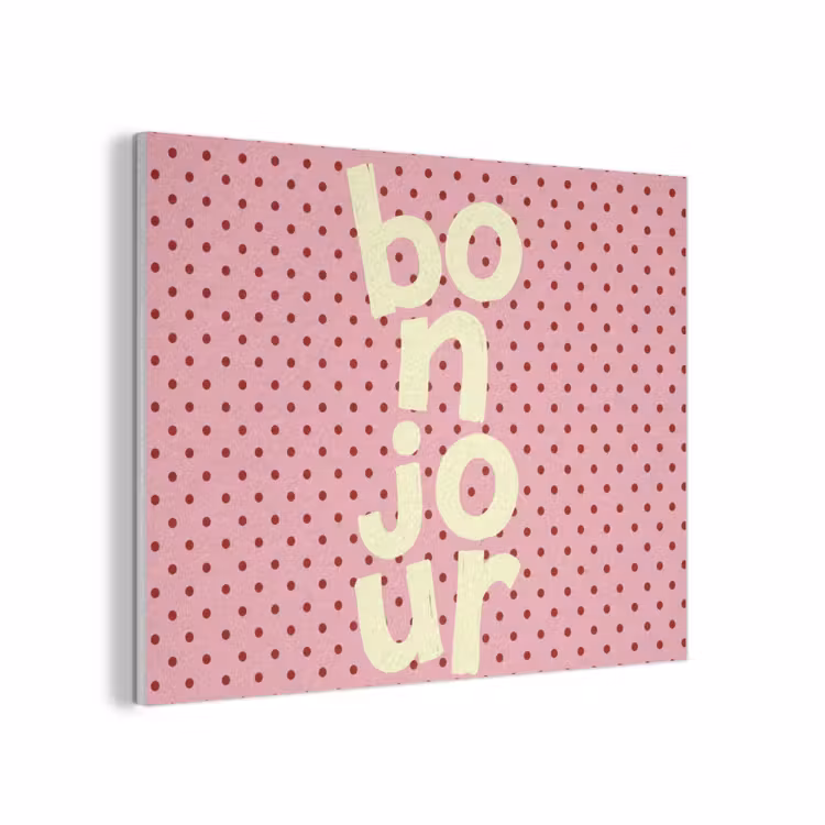 Bonjour - Stippen - Roze- Geel PET vilt klein -3d