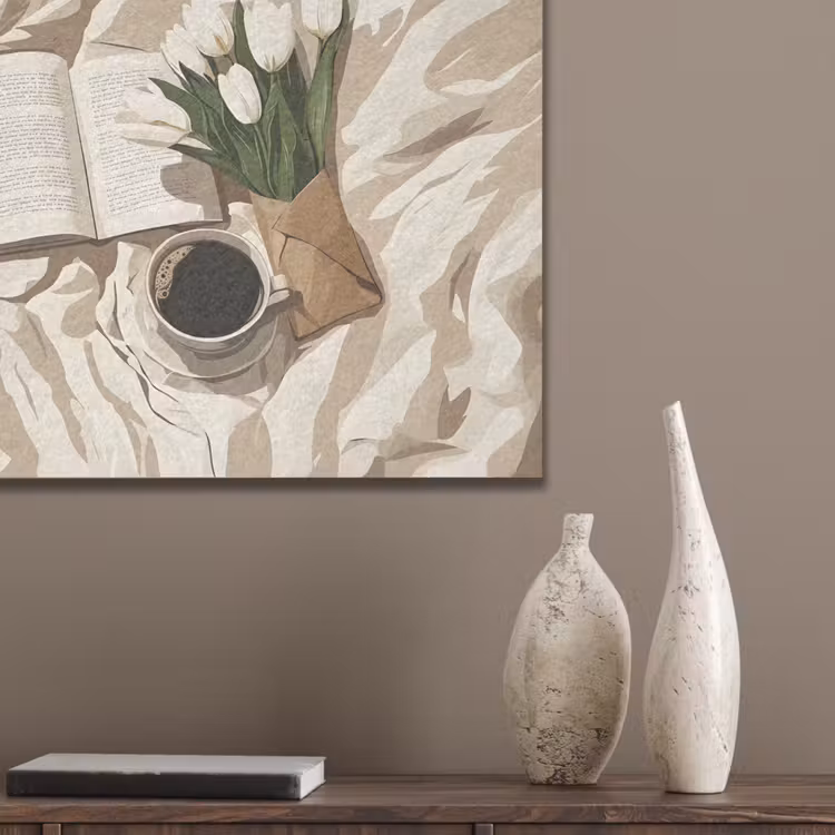 Boek - Illustratie - Tulpen - Koffie PET vilt klein -sfeer6_closeup