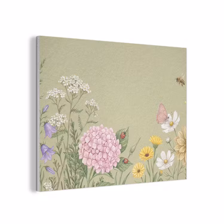Botanisch - Bloemen - Kleurrijk PET vilt klein -3d