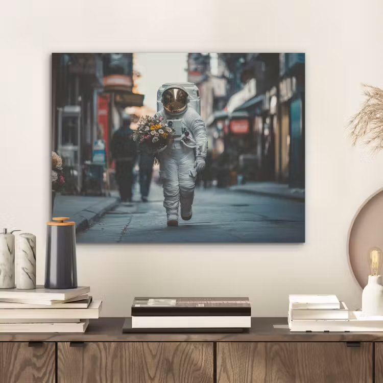 Boeket - Bloemen - Kleurrijk - Astronaut PET vilt klein -sfeer1