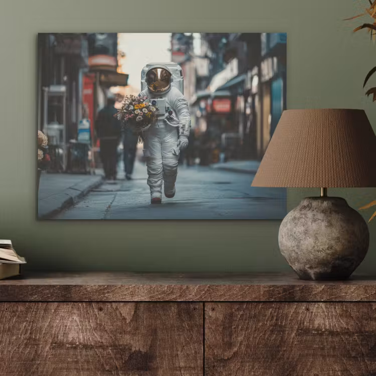 Boeket - Bloemen - Kleurrijk - Astronaut PET vilt klein -sfeer2