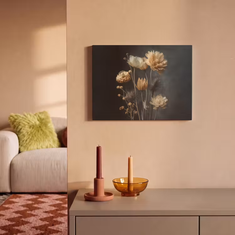 Boeket - Bloemen - Licht - Zwart PET vilt klein -sfeer1