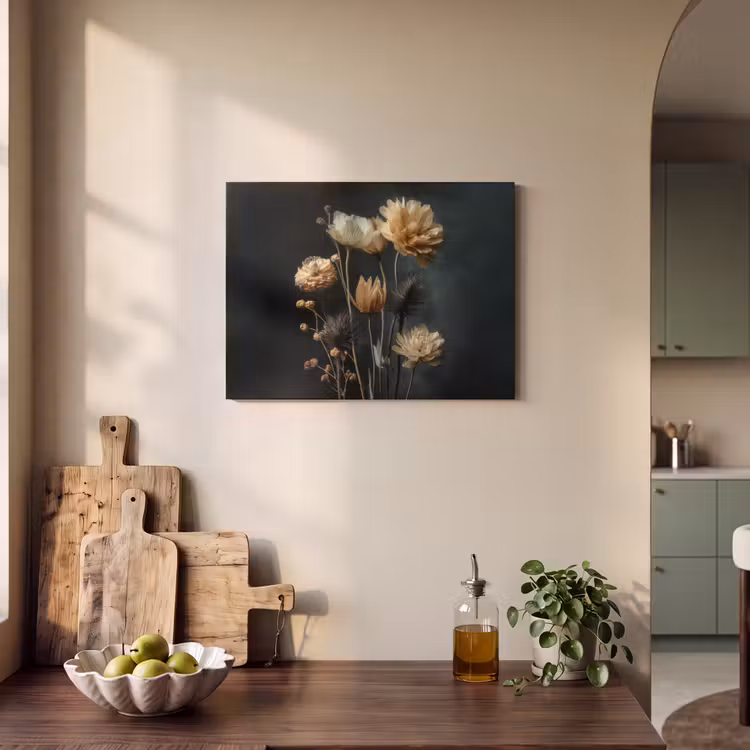 Boeket - Bloemen - Licht - Zwart PET vilt klein -sfeer2