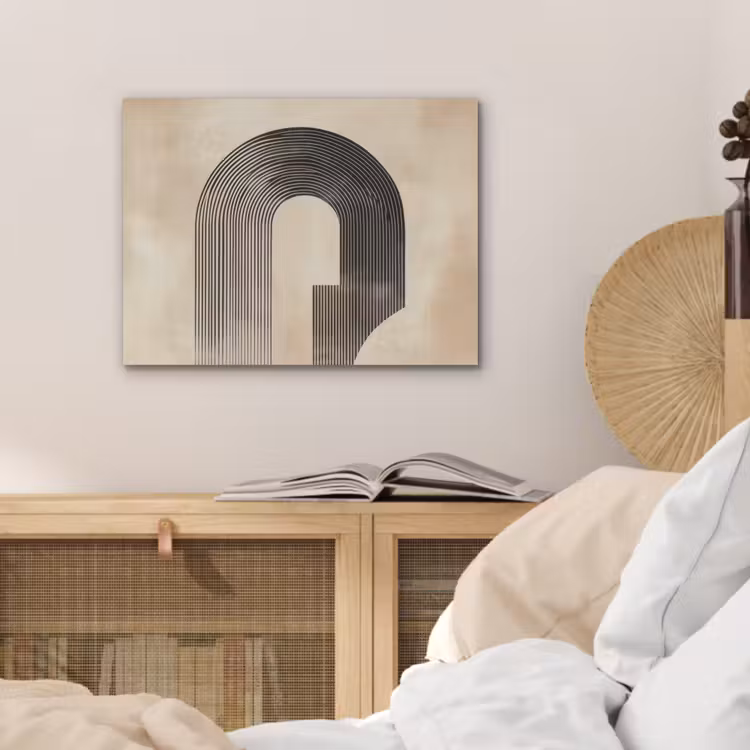 Boog - Strepen - Minimalistisch - Zwart PET vilt klein -sfeer3