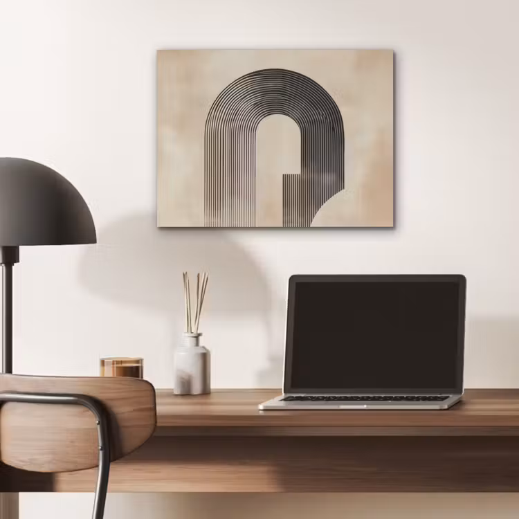 Boog - Strepen - Minimalistisch - Zwart PET vilt klein -sfeer5