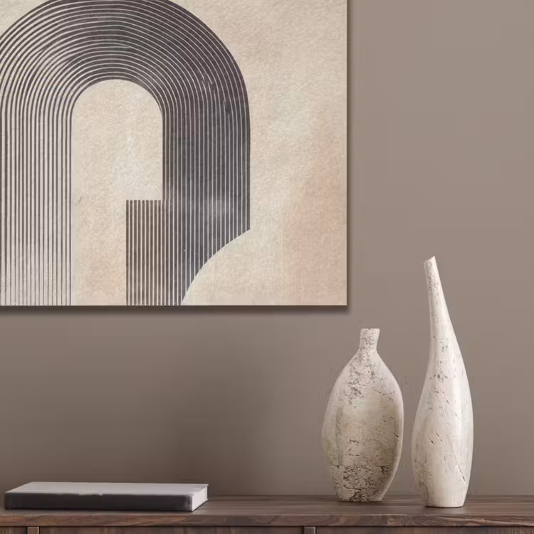 Boog - Strepen - Minimalistisch - Zwart PET vilt klein -sfeer6_closeup