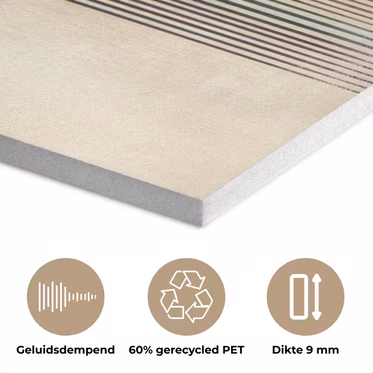 Boog - Strepen - Minimalistisch - Zwart PET vilt klein -closeup_NL