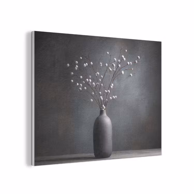 Takken - Vaas - Bolletjes - Wit PET vilt klein -3d
