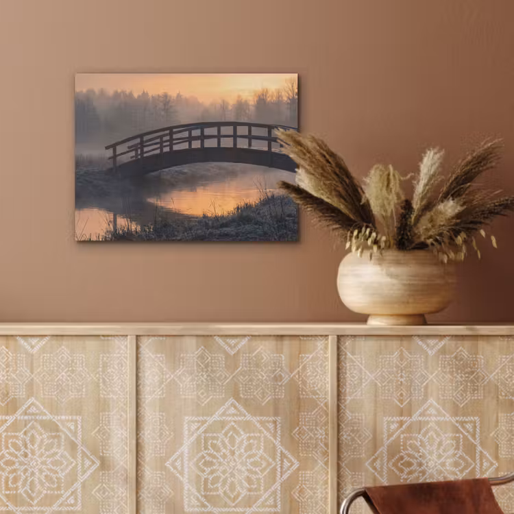 Brug - Mist - Bomen - Water PET vilt klein -sfeer4