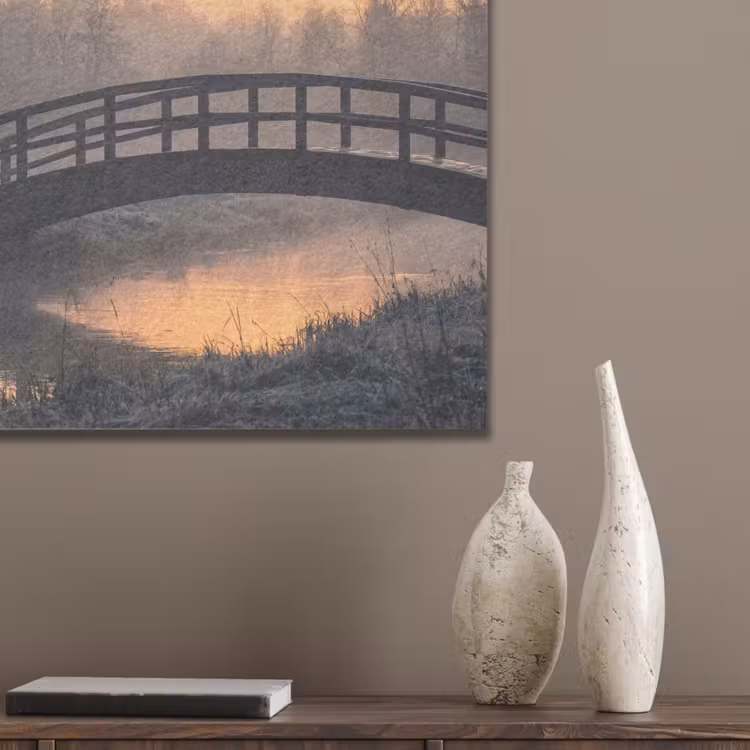Brug - Mist - Bomen - Water PET vilt klein -sfeer6_closeup