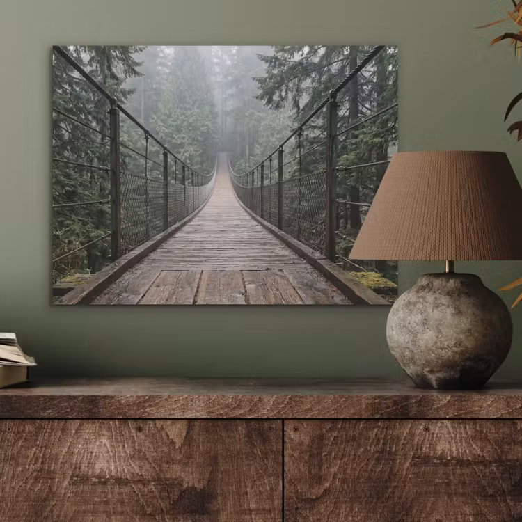 Brug - Bos - Mist - Natuur PET vilt klein -sfeer2