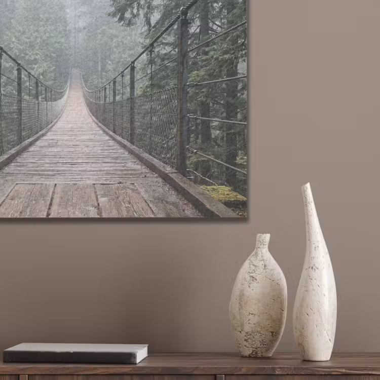 Brug - Bos - Mist - Natuur PET vilt klein -sfeer6_closeup