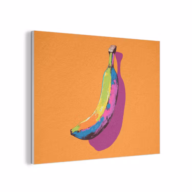 Felle kleuren - Banaan - popart PET vilt klein -3d