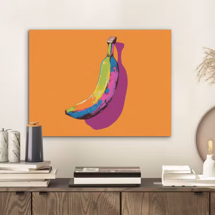 Felle kleuren - Banaan - popart PET vilt klein -sfeer1