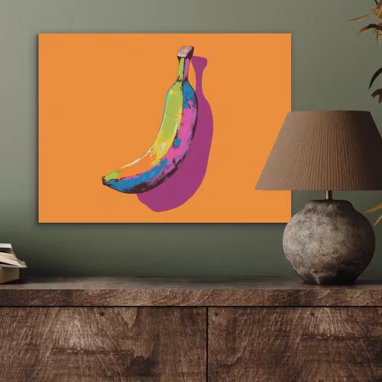 Felle kleuren - Banaan - popart PET vilt klein -sfeer2