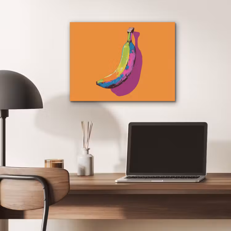 Felle kleuren - Banaan - popart PET vilt klein -sfeer5
