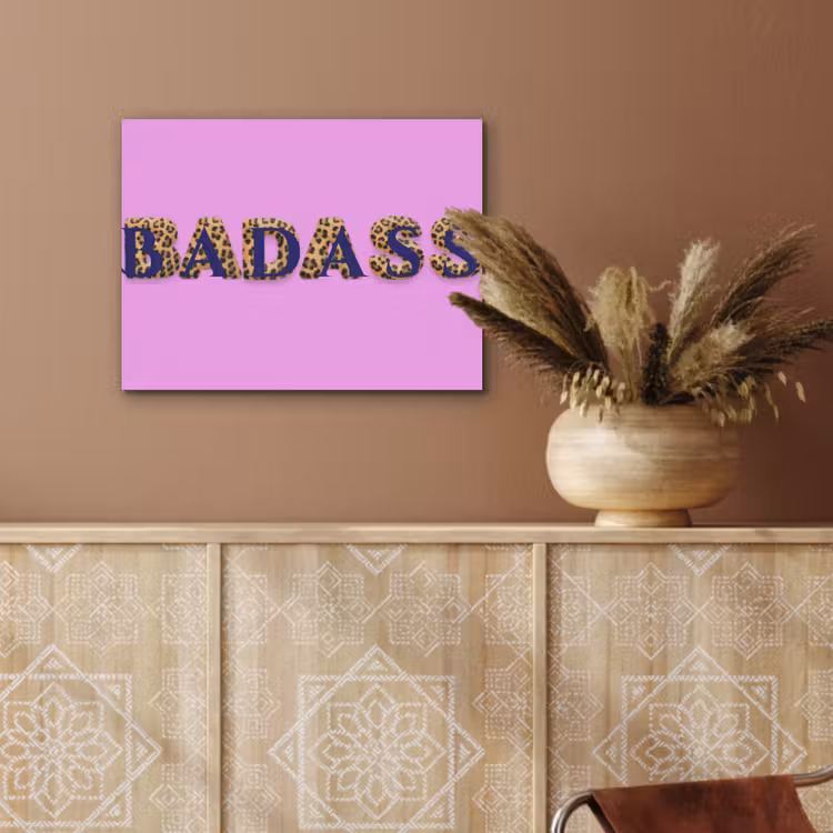 Felroze - Badass - Panterprint - Schaduw PET vilt klein -sfeer4
