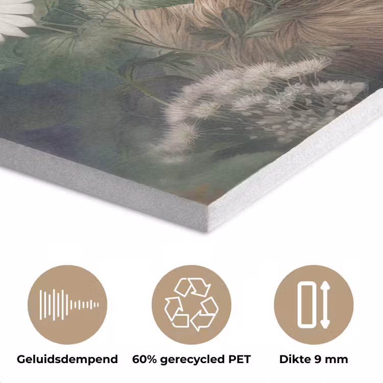 Bruine beer - Wilde dieren - Bloemen - Planten PET vilt klein -closeup_NL