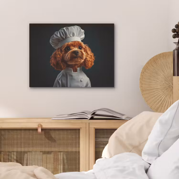 Bruin - Kok - Hondje PET vilt klein -sfeer3