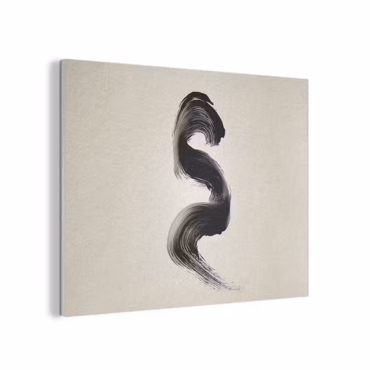 Penseelstreek - Zwart - Minimalistisch PET vilt klein -3d