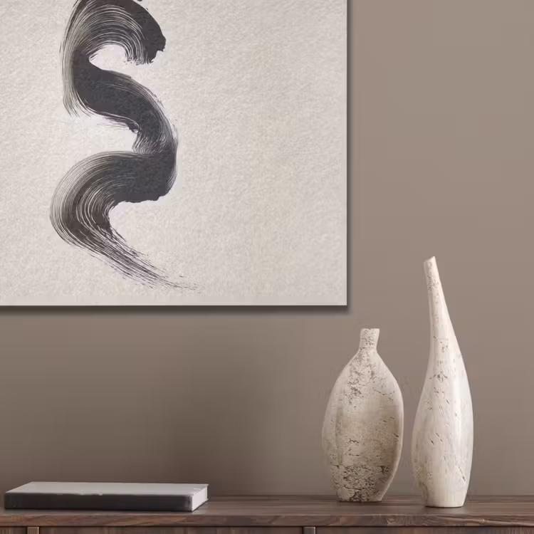 Penseelstreek - Zwart - Minimalistisch PET vilt klein -sfeer6_closeup