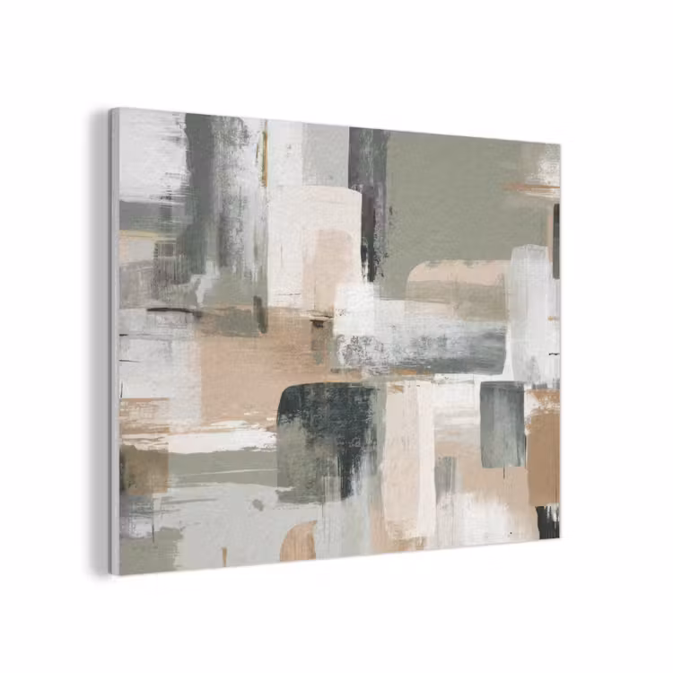 Penseelstreken - Abstract - Aardetinten PET vilt klein -3d