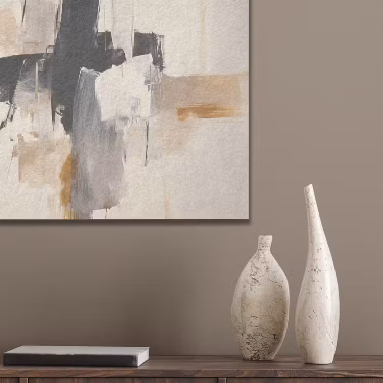 Penseelstreken - Ruw - Abstract - Beige PET vilt klein -sfeer6_closeup