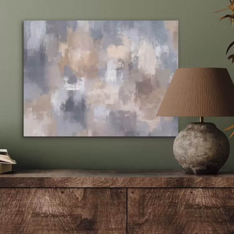 Penseelstreken - Schilderij - Beige PET vilt klein -sfeer2