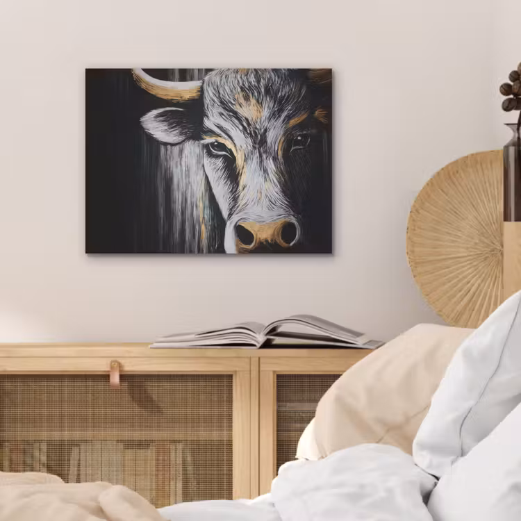 Stier - Hoorns - Snuit - Goud PET vilt klein -sfeer3
