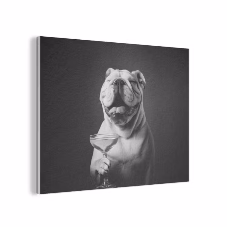 Buldog - Hond - Glas PET vilt klein -3d