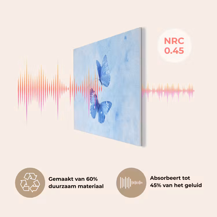 Vlinders - Sierlijk - Blauw PET vilt klein -USP_NL