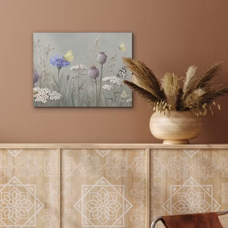 Vlinders - Wildbloemen - Illustratie - Kleurrijk PET vilt klein -sfeer4