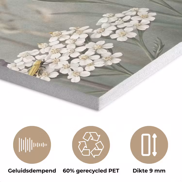 Vlinders - Wildbloemen - Illustratie - Kleurrijk PET vilt klein -closeup_NL